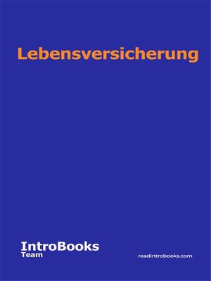 cover image of Lebensversicherung